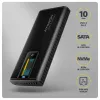 AXAGON EEM2-SD2B Obudowa zewnętrzna 10Gbps M.2 NVMe/SATA SSD z wyświetlaczem LED, USB-C, Czarny