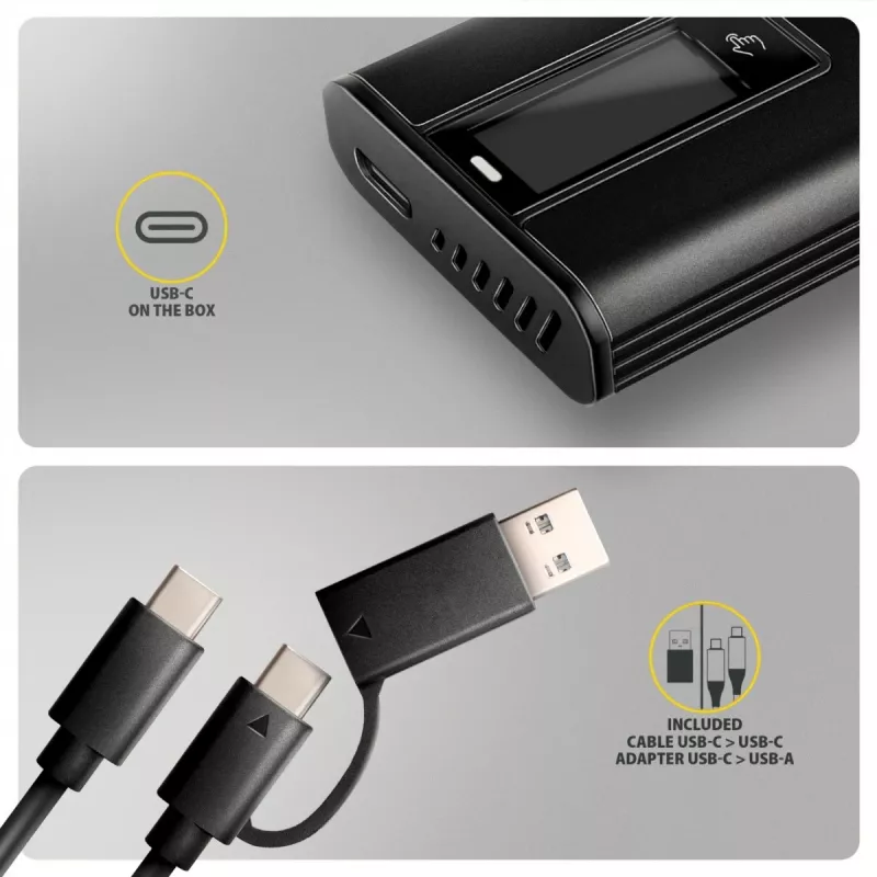 AXAGON EEM2-SD2B Obudowa zewnętrzna 10Gbps M.2 NVMe/SATA SSD z wyświetlaczem LED, USB-C, Czarny
