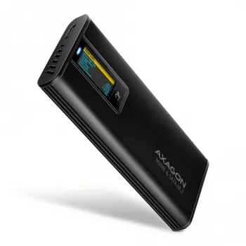 AXAGON EEM2-SD2B Obudowa zewnętrzna 10Gbps M.2 NVMe/SATA SSD z wyświetlaczem LED, USB-C, Czarny