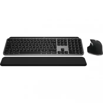 Logitech Master Series MX Keys S Combo for Mac - Bezprzewodowy zestaw klawiatury i myszy - Pełnowymiarowy - Podświetlany - AZERTY francuski - Space Gray (920-012841)