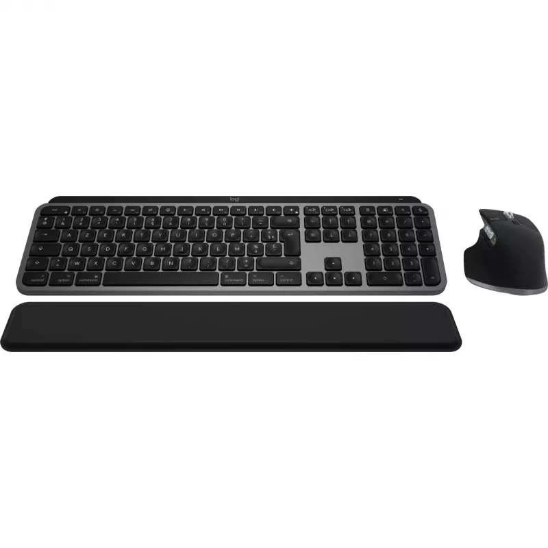 Logitech Master Series MX Keys S Combo for Mac - Bezprzewodowy zestaw klawiatury i myszy - Pełnowymiarowy - Podświetlany - AZERTY francuski - Space Gray (920-012841)