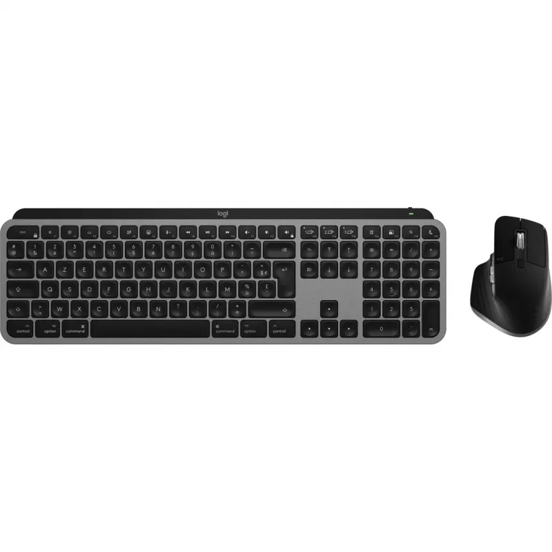 Logitech Master Series MX Keys S Combo for Mac - Bezprzewodowy zestaw klawiatury i myszy - Pełnowymiarowy - Podświetlany - AZERTY francuski - Space Gray (920-012841)