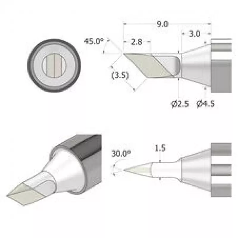iFixit FixHub Grota lutownicza nóż 2,5 mm Srebrny