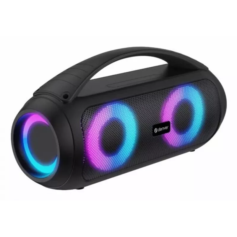 Denver BTG-618 Przenośny Bluetooth Głośnik Imprezowy 200W z Oświetleniem LED, Czarny