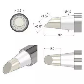 iFixit FixHub Końcówka lutownicza stożkowo-dłutowa 2,6 mm srebrna
