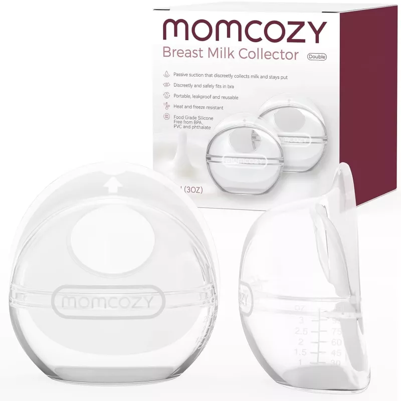 MOMCOZY 90ml Reusable Breast Milk Collector - Double Pack
