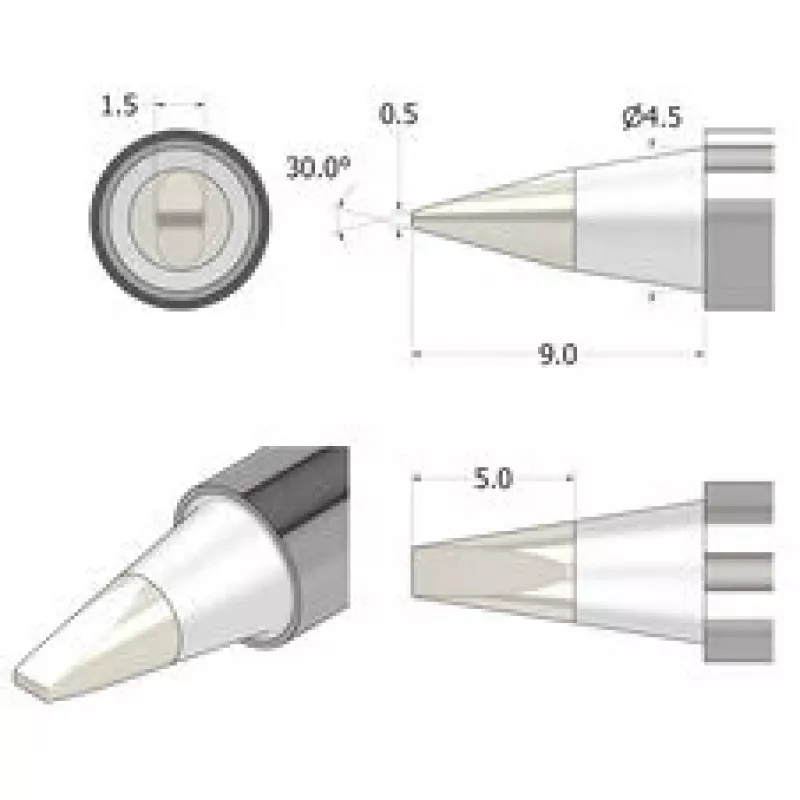 iFixit FixHub Grota lutownicza dłutowa 1,5 mm srebrna