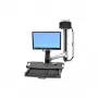 Ergotron StyleView Sit-Stand Combo System z blatem roboczym i małym czarnym uchwytem na CPU
