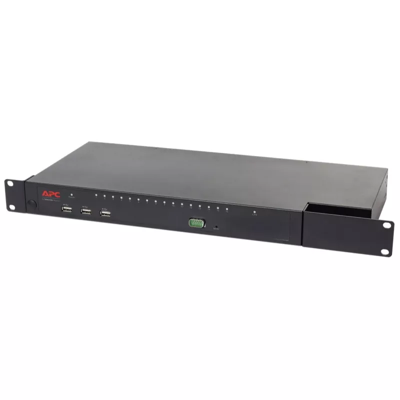 APC KVM1116R KVM Switch - 1 użytkownik lokalny, 16 portów, VGA, USB, 1U Rackmount