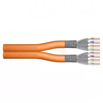 DIGITUS CAT 7 S/FTP Kabel instalacyjny, dupleks, 500 m, LSZH, B2ca-s1a,d0,a1, Pomarańczowy