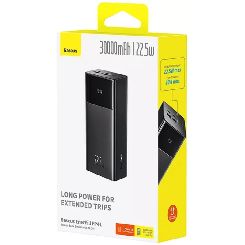 Baseus EnerFill FP41 30000 mAh 22.5W Power Bank Czarny