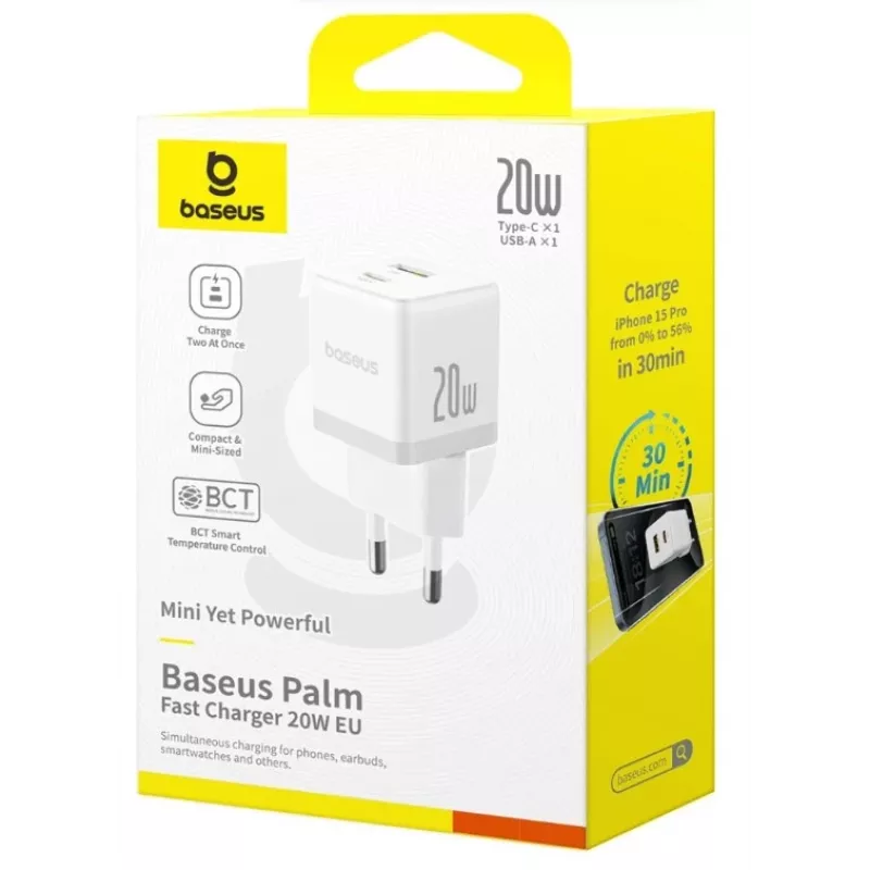 Ładowarka Baseus Palm 65W GaN5 USB-C Biała