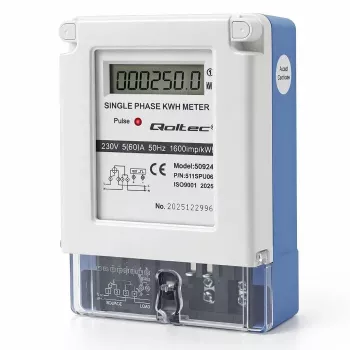 Qoltec Jednofazowy Elektroniczny Licznik Energii 230V 5(60)A LCD
