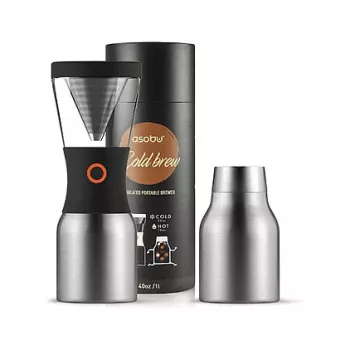 ASOBU KB900 Srebrny Ekspres do Kawy Cold Brew 1.2L Szkło Borokrzemianowe