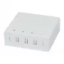 Obudowa ścienna FTTH Synergy 21 na 4 adaptery SC-S lub LC-D, 80x80mm z zarządzaniem kablami, montaż na szynie DIN/ścianie, zaciskanie