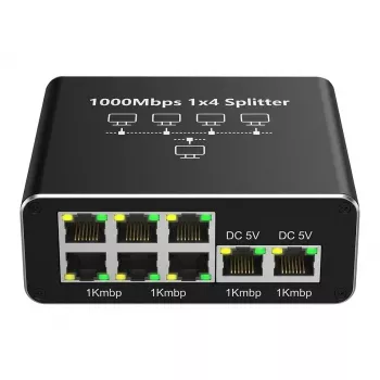 ALLNET ALL-NS1005 5-Port Gigabit Niezarządzany Przełącznik Biurkowy, Bez Wentylatora, Obudowa Metalowa