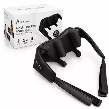 EXTRALINK SmartLife Bezprzewodowy Masażer na Szyję, Ramiona i Plecy z Shiatsu 8 Węzłów, Podczerwień, Bateria 2000mAh, 25W