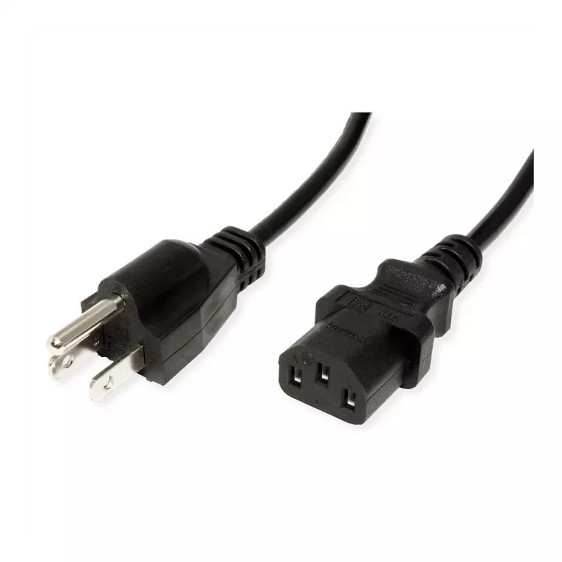 VALUE Power Cable IEC 60320 C13 do NEMA 5-15 (M) 125 V - 1,8 m - Czarny