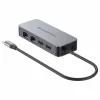 CONCEPTRONIC USB-C na 2x Gigabit Ethernet + 2x USB-A 3.2 Gen 1 Adapter, 0,3 m, Szary