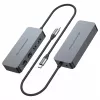 CONCEPTRONIC USB-C na 2x Gigabit Ethernet + 2x USB-A 3.2 Gen 1 Adapter, 0,3 m, Szary