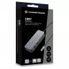 CONCEPTRONIC USB-C na 2x Gigabit Ethernet + 2x USB-A 3.2 Gen 1 Adapter, 0,3 m, Szary