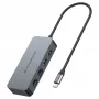 CONCEPTRONIC USB-C na 2x Gigabit Ethernet + 2x USB-A 3.2 Gen 1 Adapter, 0,3 m, Szary
