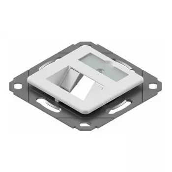Uchwyt modułowy EasyLan preLink / fixLink, 2x Keystone z płytką centralną 9x31,8 mm RAL 9010 (CKVD1D1)