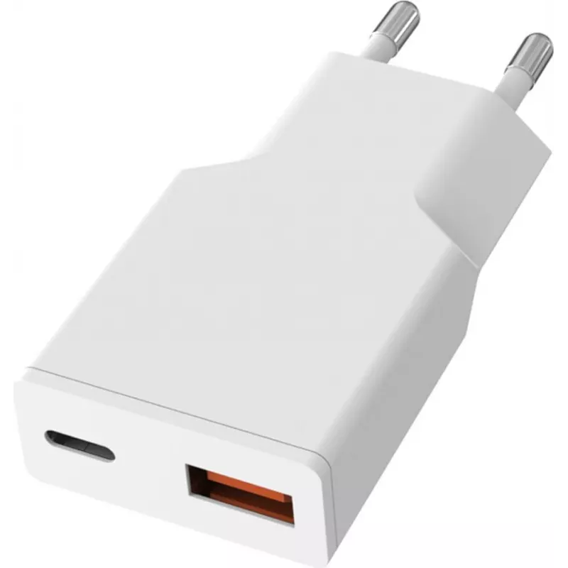 VALUE USB Wall Charger, EU Plug, 2x USB (A+C), 30W
