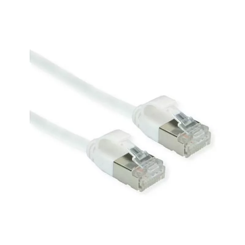 ROLINE GREEN U/FTP Patch Cable Cat.6A (Class EA), LSOH, Slim, White, 1.5 m
