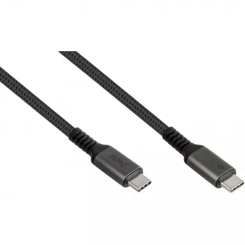 GoodConnections USB-C 2.0 (ST-ST) 3m Connection Cable Textile Jacket 240W Anthracite