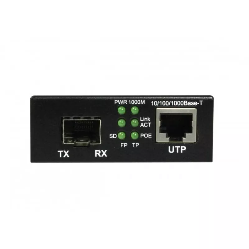 ALLNET PoE Media Converter 10/100/1000Base-T do 1000Base-SX/LX SFP Mini-GBIC, Single/Multi-Mode, 15.4W/30W PoE, ALL-MC202P-SFP1-PoE