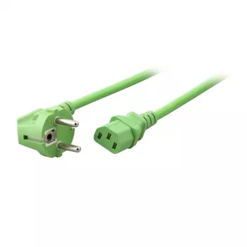 EFB Elektronik Przewód zasilający Schuko 90° - C13 180°, Zielony, 1,8 m, 3 x 0,75 mm²
