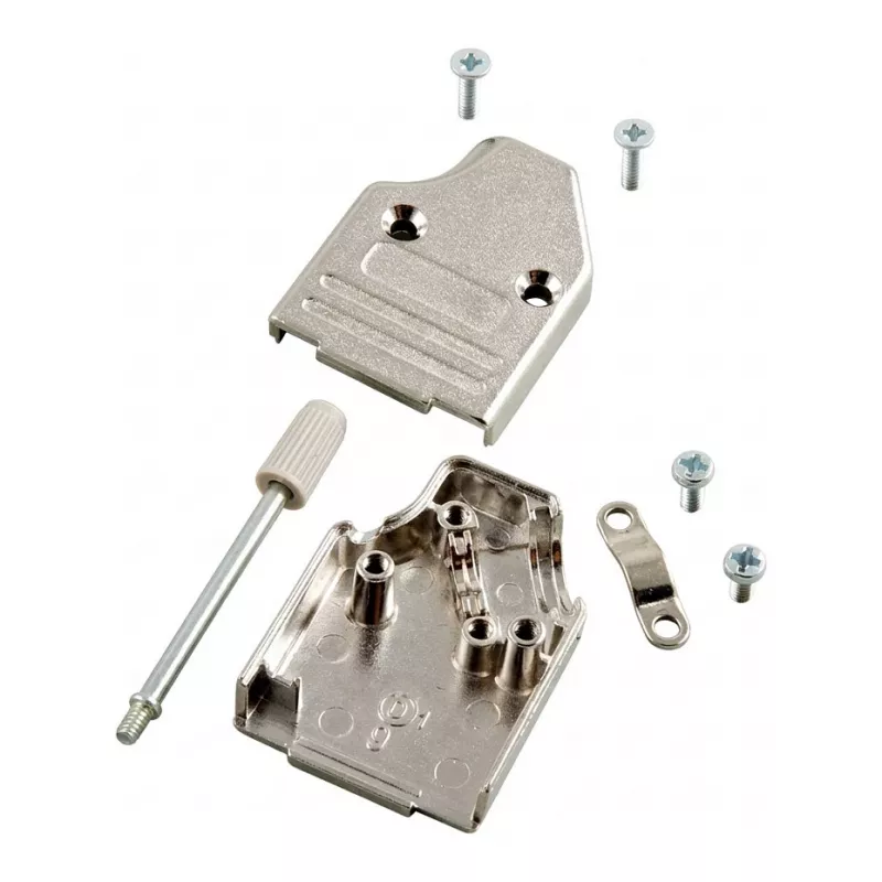 EFB-Elektronik Full Metal D-Sub Hood 35°, E-MHDM35 09-K, 9-pin, Metallic