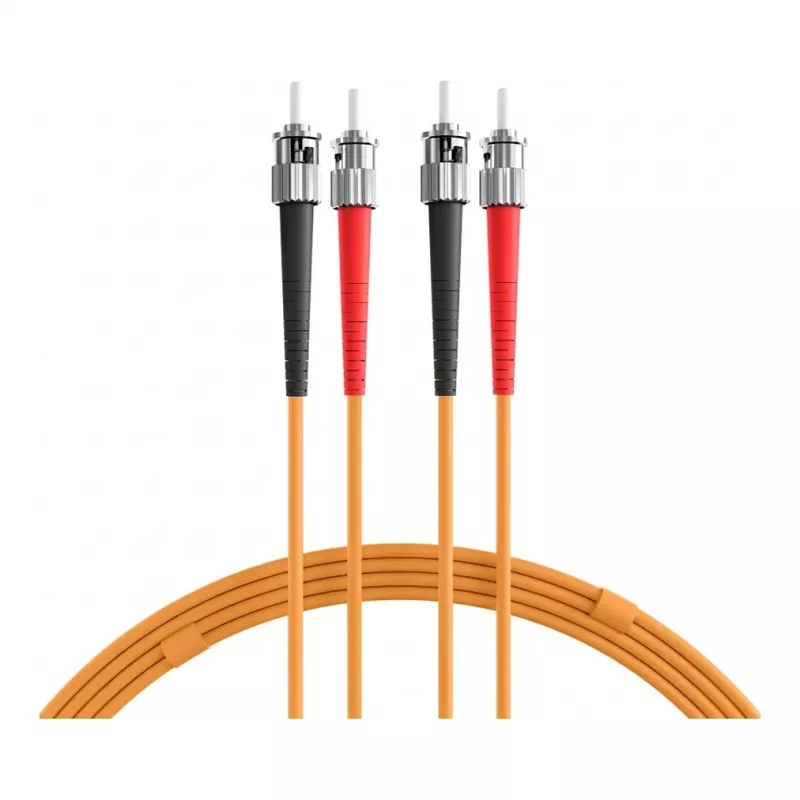 EFB Elektronik ECOFIBER Duplex ST-ST OM1 Fiber Optic Patch Cable, 3m, LSZH, Orange, 3.0mm