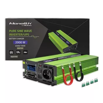 Qoltec Monolith Power Adapter/Inverter Auto 2000 W Green