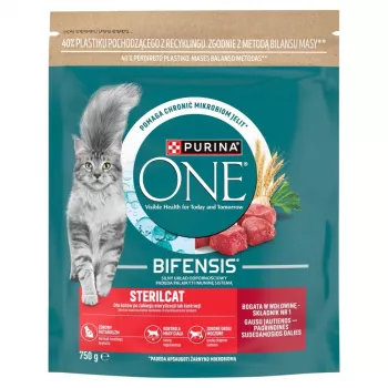 Purina ONE Sterilcat Sucha Karma dla Kotów Wołowina i Pszenica 750g