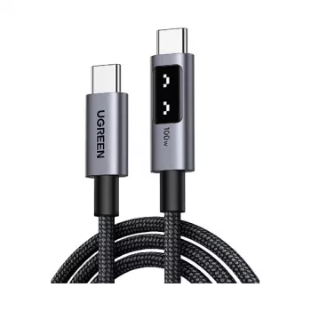 UGREEN Uno L509 100W USB-C do USB-C PD Szybka Ładowarka Kabel LED 2m Czarny