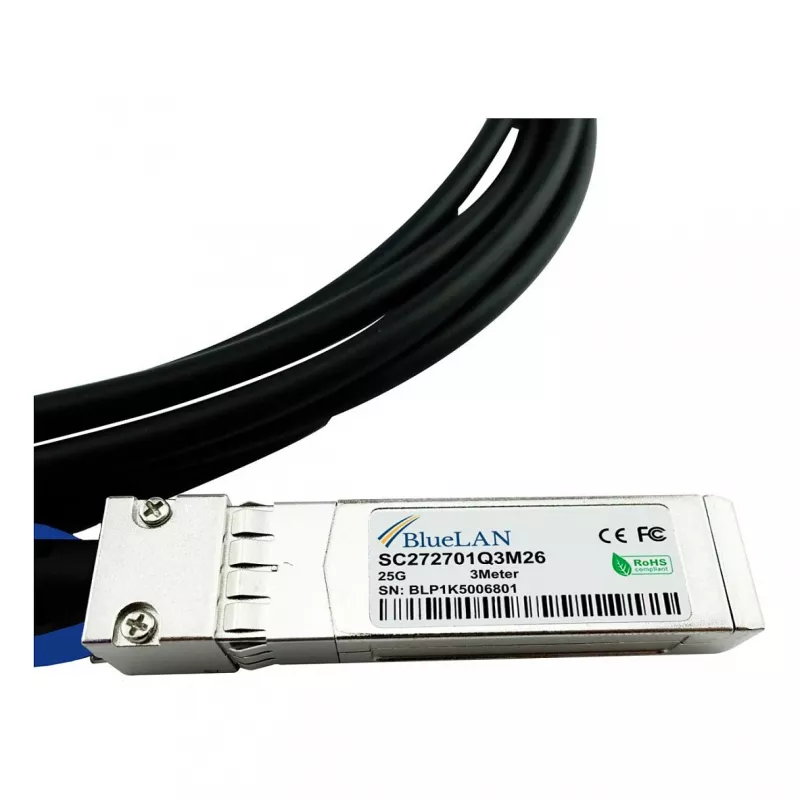 BlueOptics Networks 10520 Kompatybilny BlueLAN 25GBASE-CR Pasywny Kabel DAC SFP28, 1 Metr, AWG30