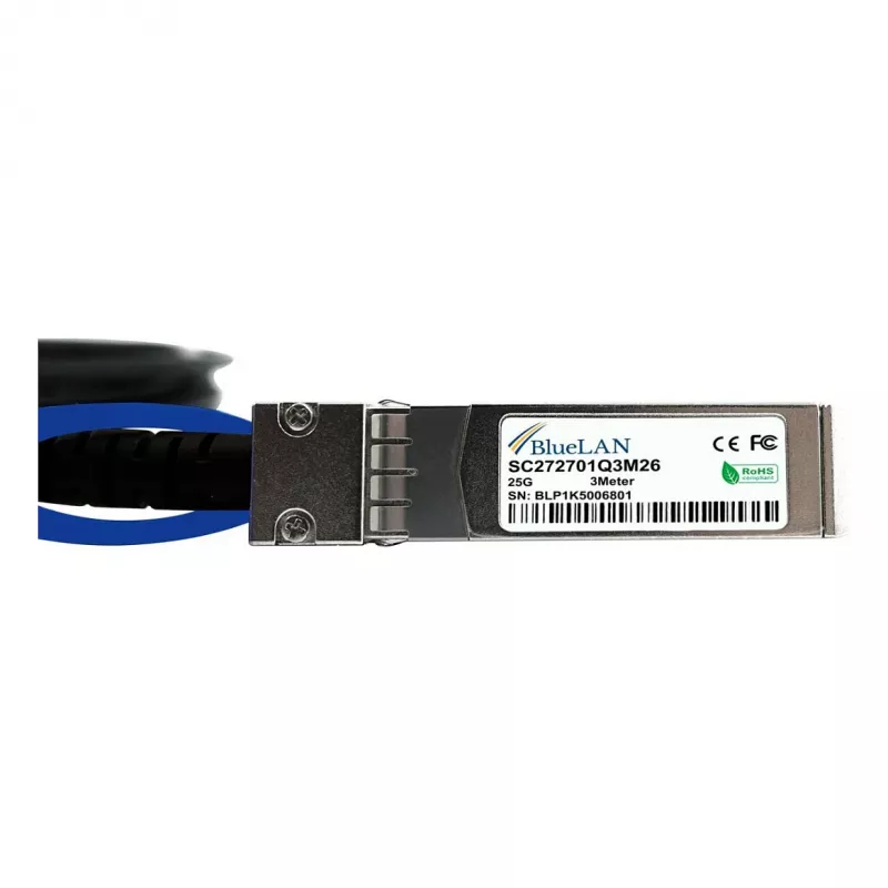 BlueOptics BlueLAN Compatible HPE Aruba JL488A 25GBASE-CR Passive SFP28 Direct Attach Cable, 3 Meter, AWG26