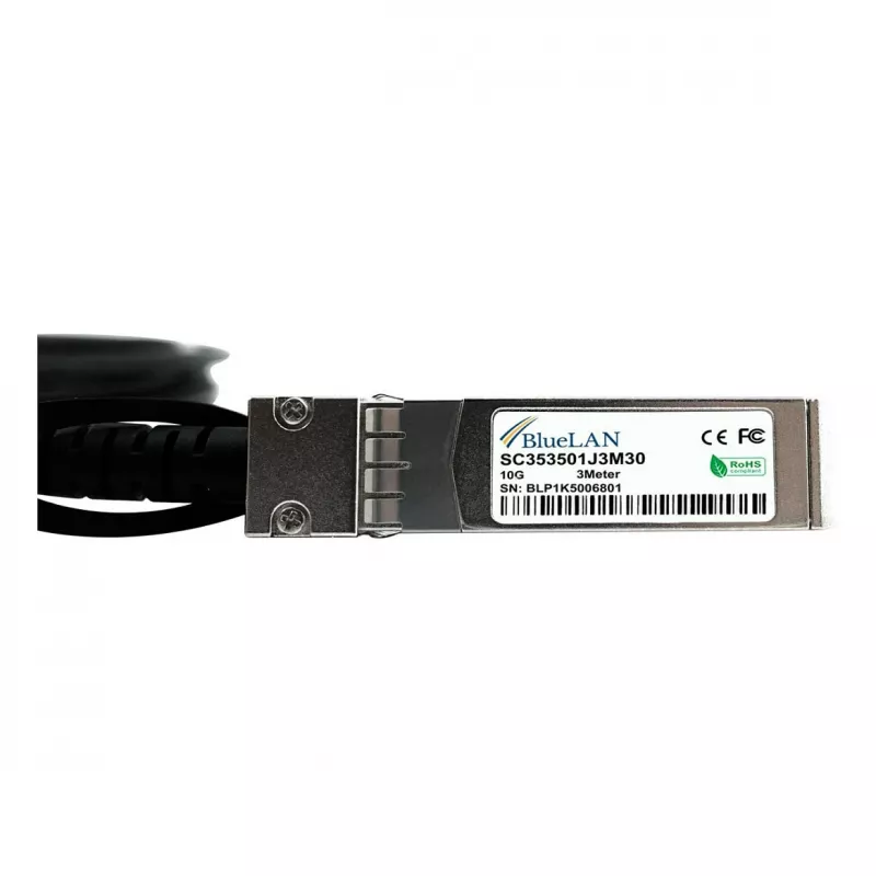 BlueOptics Compatible Extreme Networks 10305 BlueLAN 10GBASE-CR Passive SFP+ to SFP+ Direct Attach Cable, 3m, AWG30 (10305-BL)