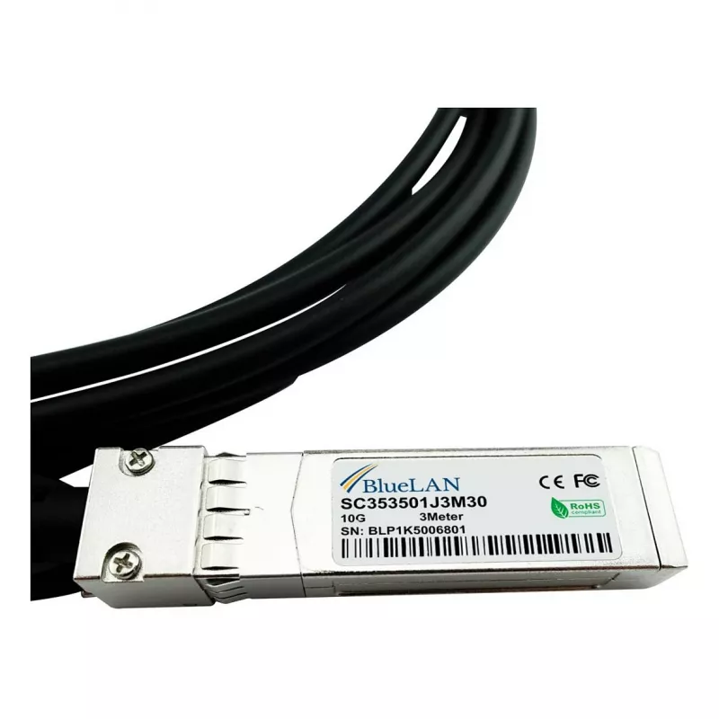 BlueOptics Compatible Extreme Networks 10305 BlueLAN 10GBASE-CR Passive SFP+ to SFP+ Direct Attach Cable, 3m, AWG30 (10305-BL)