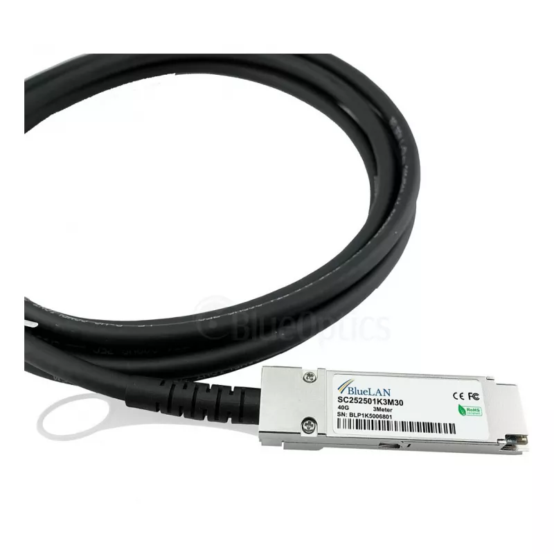 BlueOptics Networks 10312 Kompatybilny kabel BlueLAN QSFP+ Direct Attach Copper, 40GBASE-CR4, 1m, 30AWG, pasywny