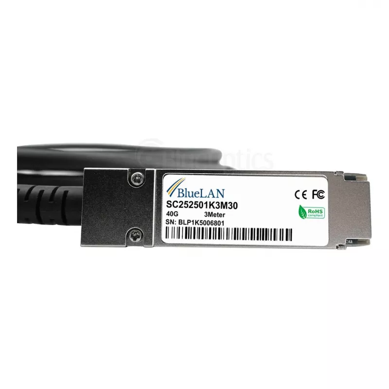 BlueOptics Networks 10312 Kompatybilny kabel BlueLAN QSFP+ Direct Attach Copper, 40GBASE-CR4, 1m, 30AWG, pasywny
