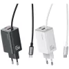 USAMS JC Series CC266 65W GaN Fast Charger 2xUSB-C 1xUSB-A z wbudowanym kablem USB-C 1.5m Biały