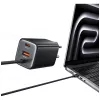 USAMS JC Series CC266 65W GaN Fast Charger 2xUSB-C 1xUSB-A z wbudowanym kablem USB-C 1.5m Biały
