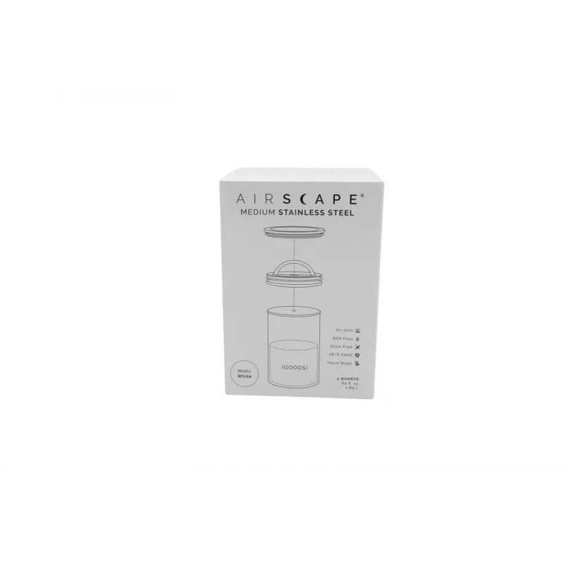 Airscape® Stalowy Pojemnik Aromatyczny Średni, Matowa Biel