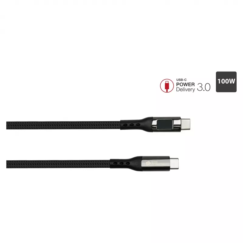 Good Connections USB 2.0 Kabel do ładowania i transmisji danych 100W z wyświetlaczem cyfrowym USB-C na USB-C 1m Czarny