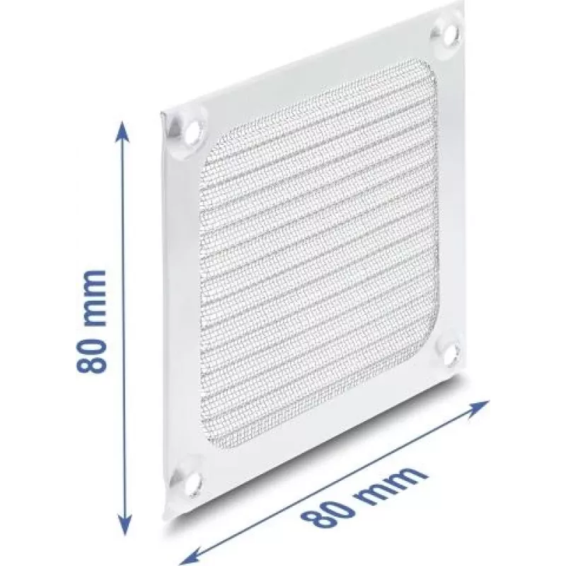 Delock Fan Grill 80 x 80 mm Aluminium – Fan Dust Filter with Stainless Steel Filter Mesh (67456)