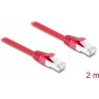 Przewód sieciowy Delock RJ45 Cat.6A S/FTP 2 m Czerwony (81185)