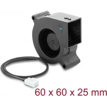 Delock Blower Fan 12 V DC 60 x 60 x 25 mm z 3-pinowym złączem wentylatora, czarny (67492)